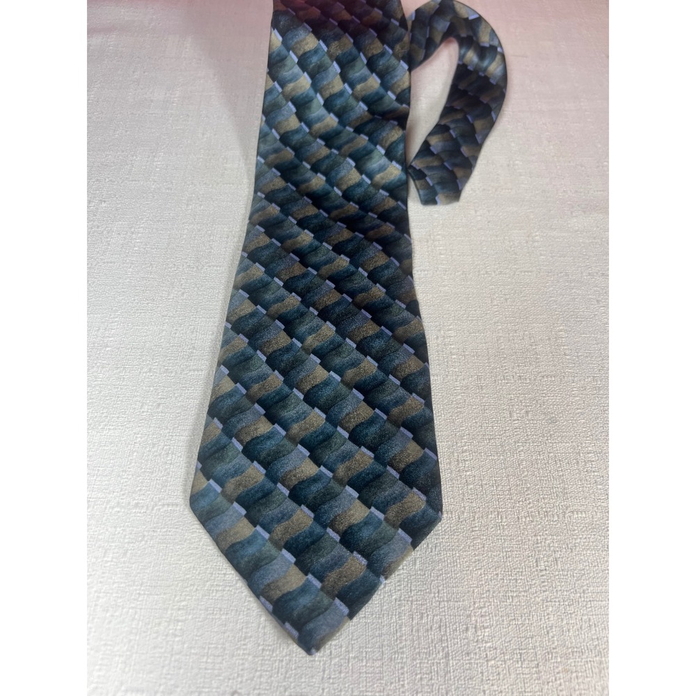 Grateful Dead River Flow Sixteenth Set Silk Tie Vintage 1995 Blue Geometric SYF
